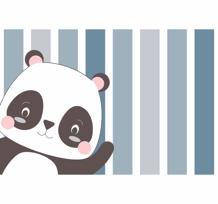 Kids roller blind happy panda striped design - TenStickers