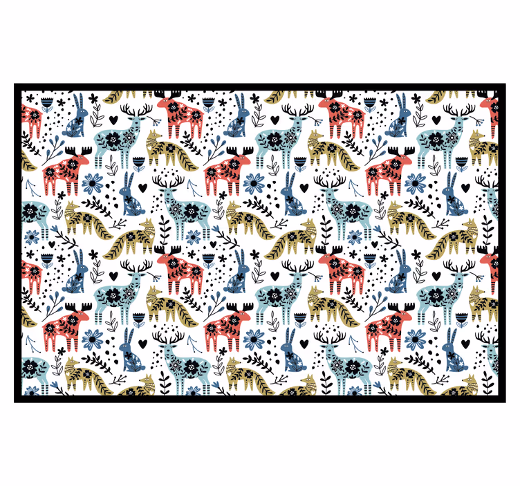 Kids roller blind beautiful reindeer and fox - TenStickers