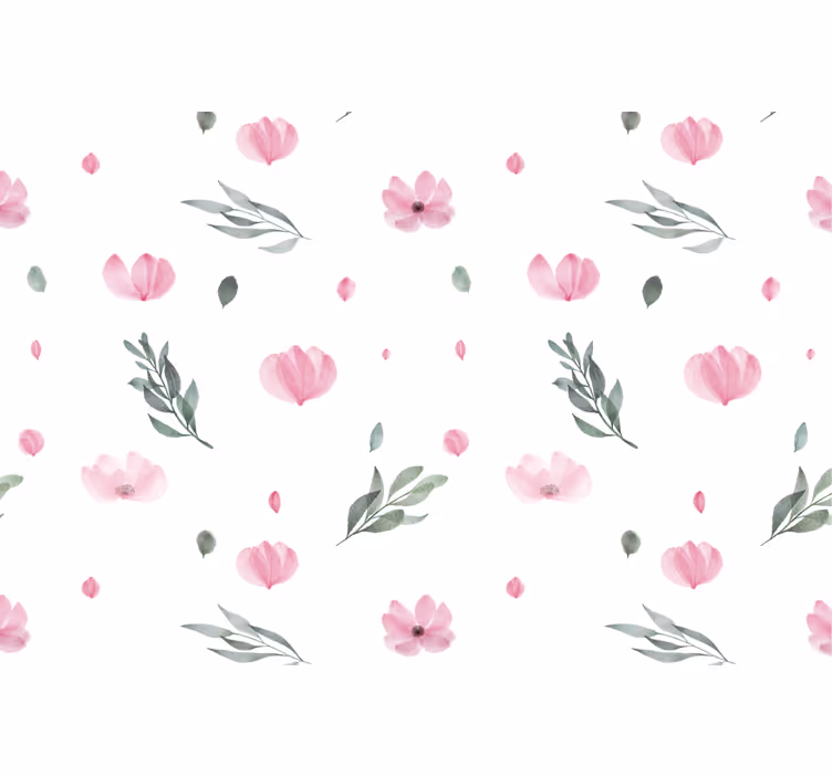 Kids roller blind pink minimalistic little flowers - TenStickers
