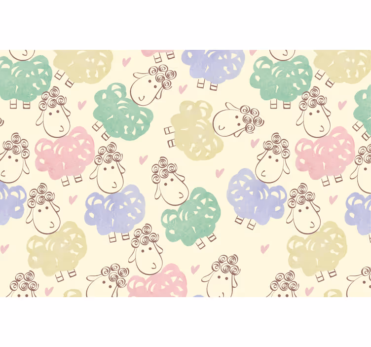 Kids roller blind sheep doodle design - TenStickers