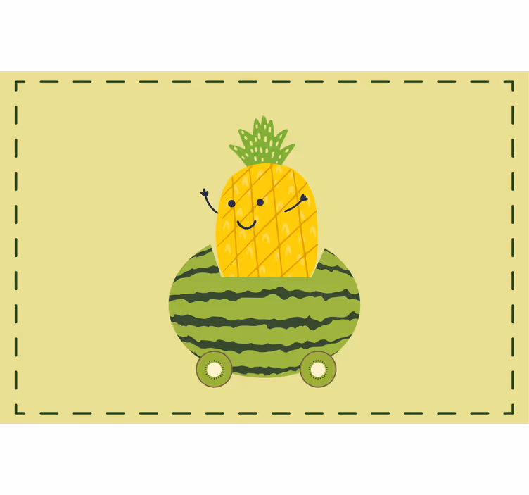 Kids roller blind funny pineapple in a car pattern - TenStickers