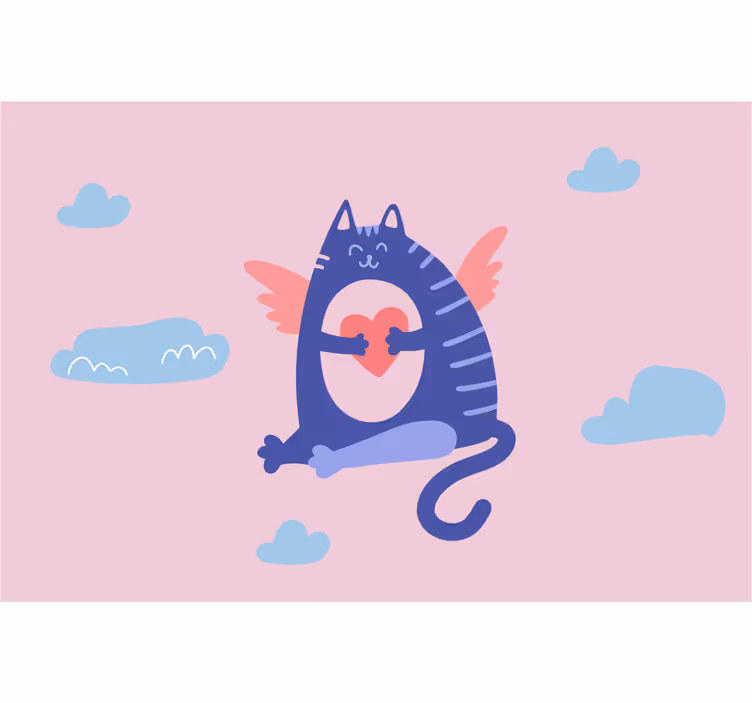 Kids roller blind lovely flying cat - TenStickers