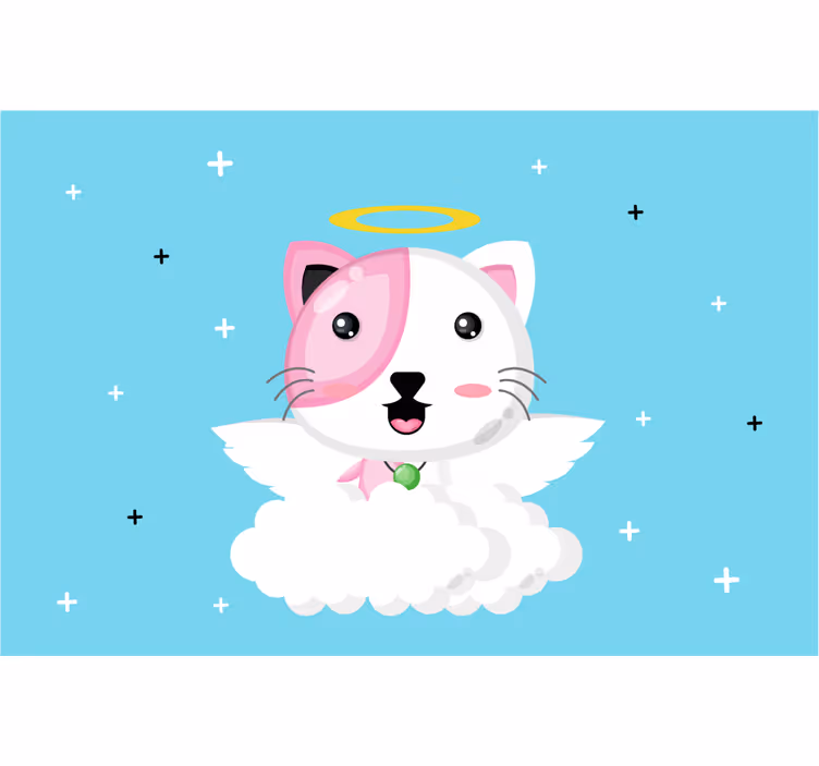 Kids roller blind angel cat design - TenStickers