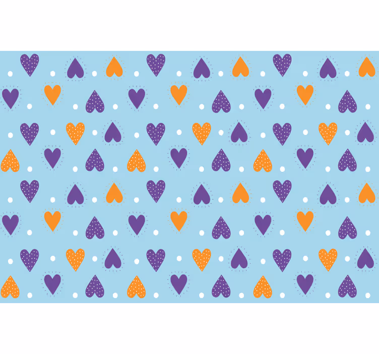 Kids roller blind with purple and orange hearts - TenStickers
