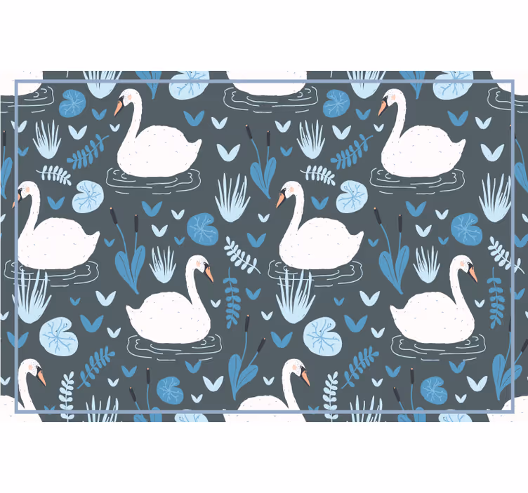 Kids roller blind with elegant white swan pattern - TenStickers