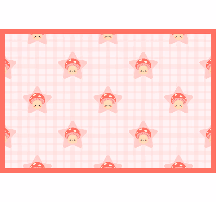Kids roller blind cute pink mushroom design - TenStickers