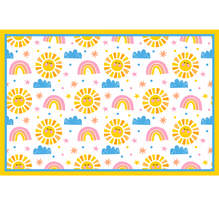 Kids roller blind with rainbow, suns and clouds - TenStickers