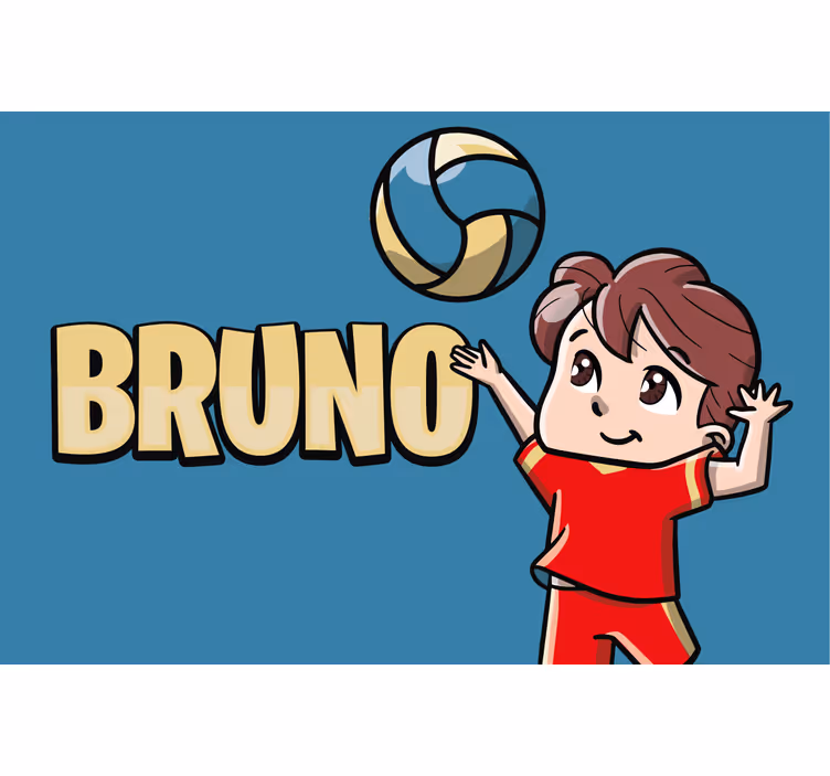 Kids roller blind volleyball player with name - TenStickers