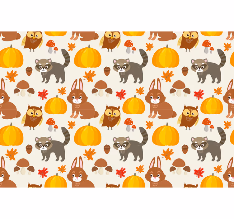 Kids roller blind with raccoon owl rabbit pumpkin - TenStickers