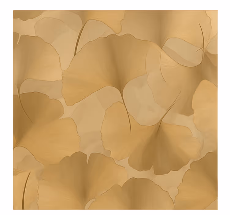 Golden ginko overlap roller blind for kitchen window - TenStickers