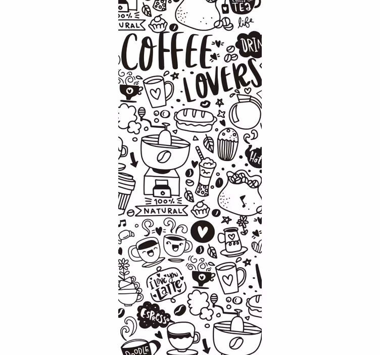 Roller blind for kitchen window coffee time design - TenStickers