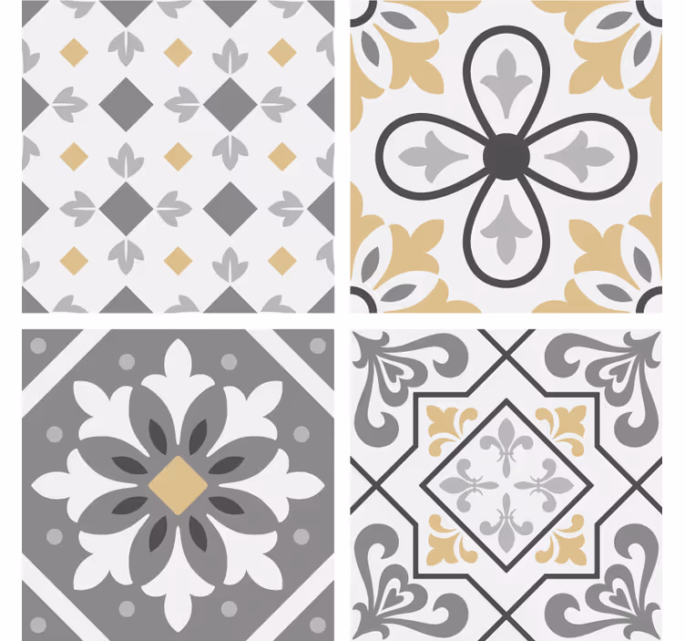 Roller blind for kitchen window in amiaz cement tiles - TenStickers