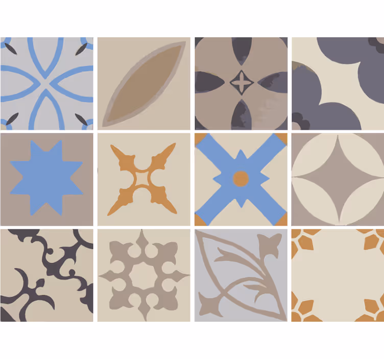 Roller blind for kitchen window hydraulic tile border - TenStickers