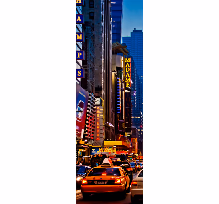 Roller blind for kitchen window times square fridge decal - TenStickers