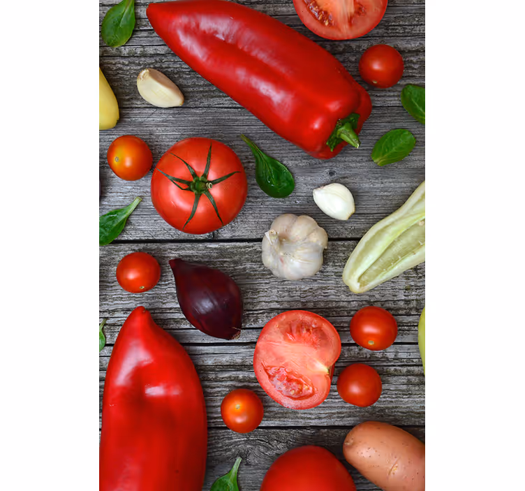 Roller blind for kitchen window vegetable design - TenStickers