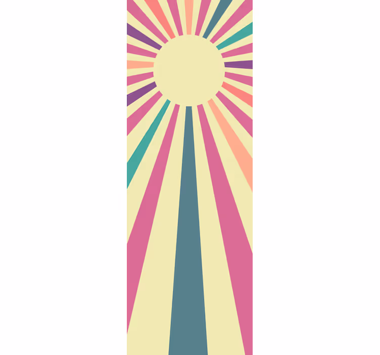 Roller blind for kitchen window 70's geometric sun design - TenStickers