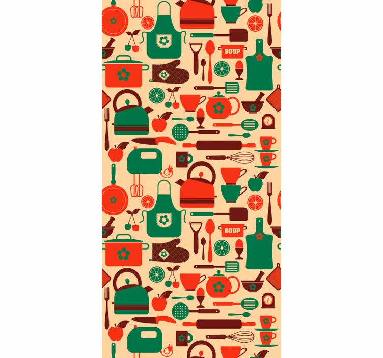 Roller blind for kitchen window cutlery vinyl - TenStickers