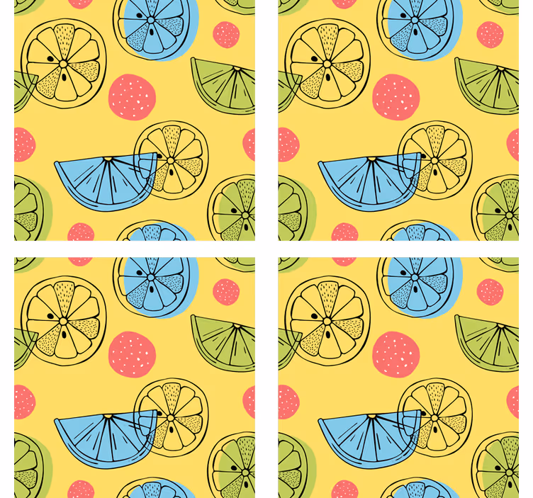 Roller blind for kitchen window citrus fruits tiles - TenStickers