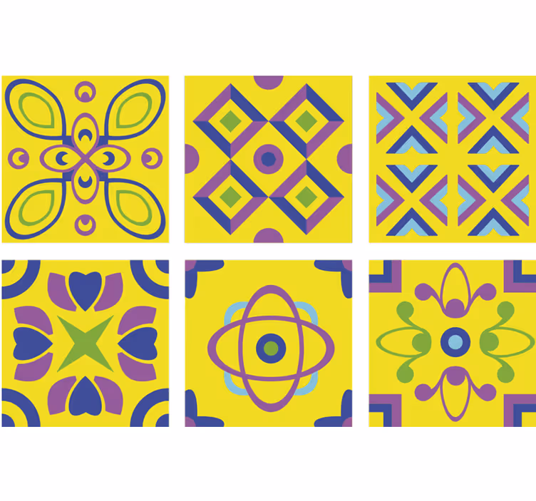 Psychedelic symmetries roller blind for kitchen window - TenStickers