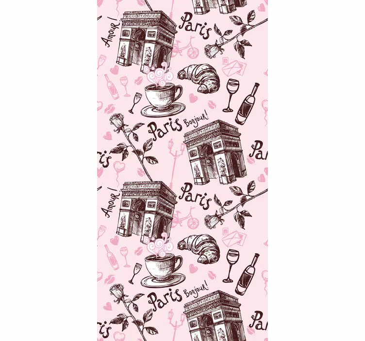 Roller blind for kitchen window romantic paris - TenStickers