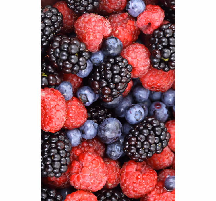 Roller blind for kitchen window blue berries - TenStickers