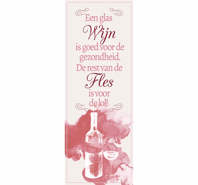 Roller blind for kitchen window wine text design - TenStickers
