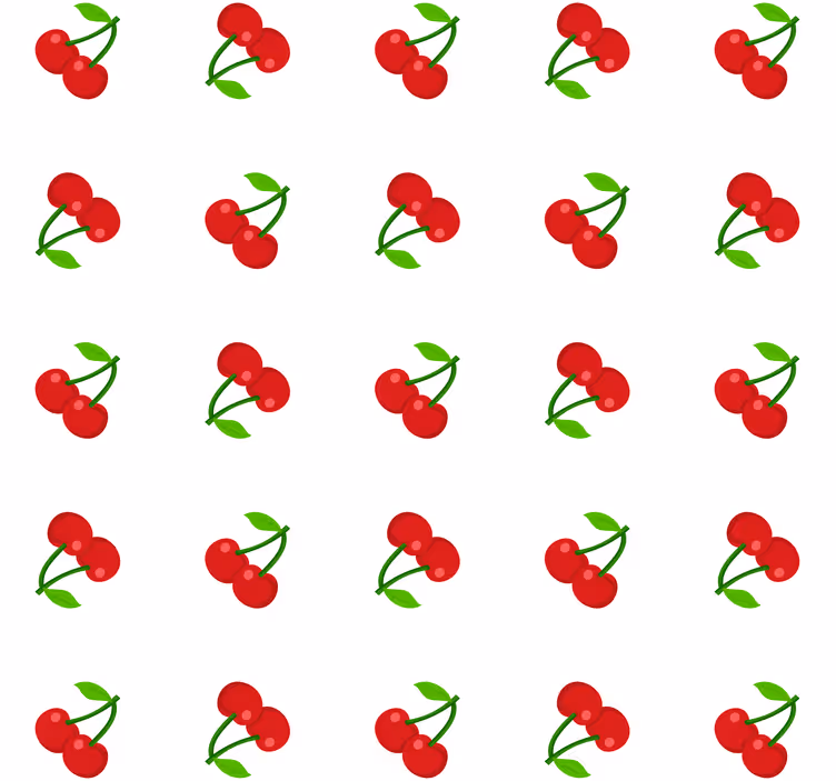 Cherry confetti roller blind for kitchen window - TenStickers