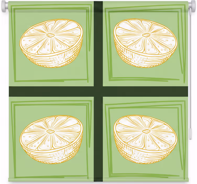 Roller blind for kitchen window lemon tile design - TenStickers