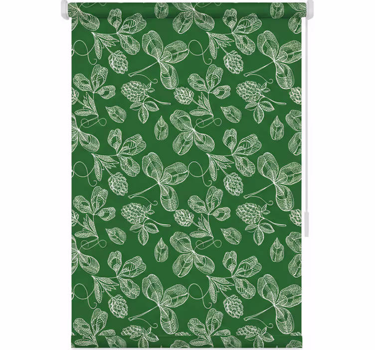 Roller blind for kitchen window green magnolia twig pattern - TenStickers