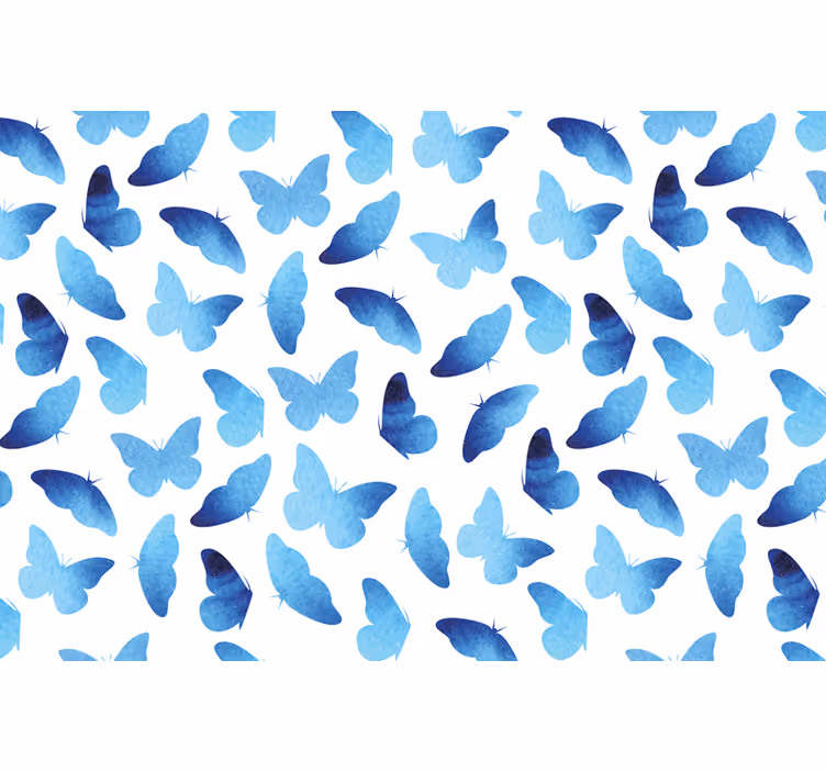 Blue roller blind with painted butterflies - TenStickers
