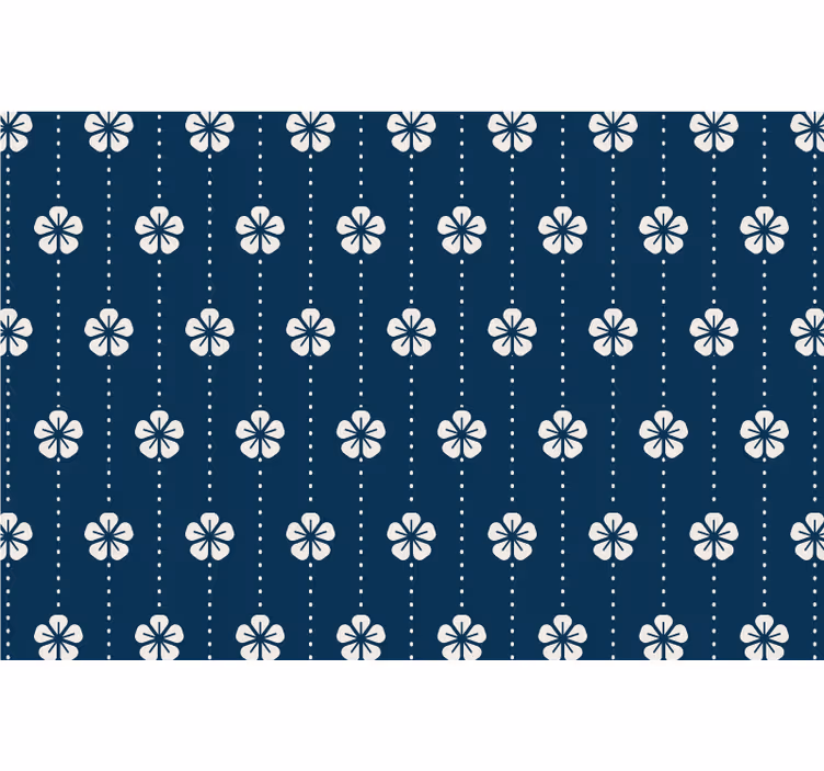 Blue roller blind with blue floral lines - TenStickers