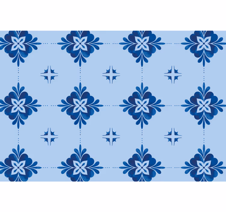 Blue roller blind blue swirl tiles - TenStickers
