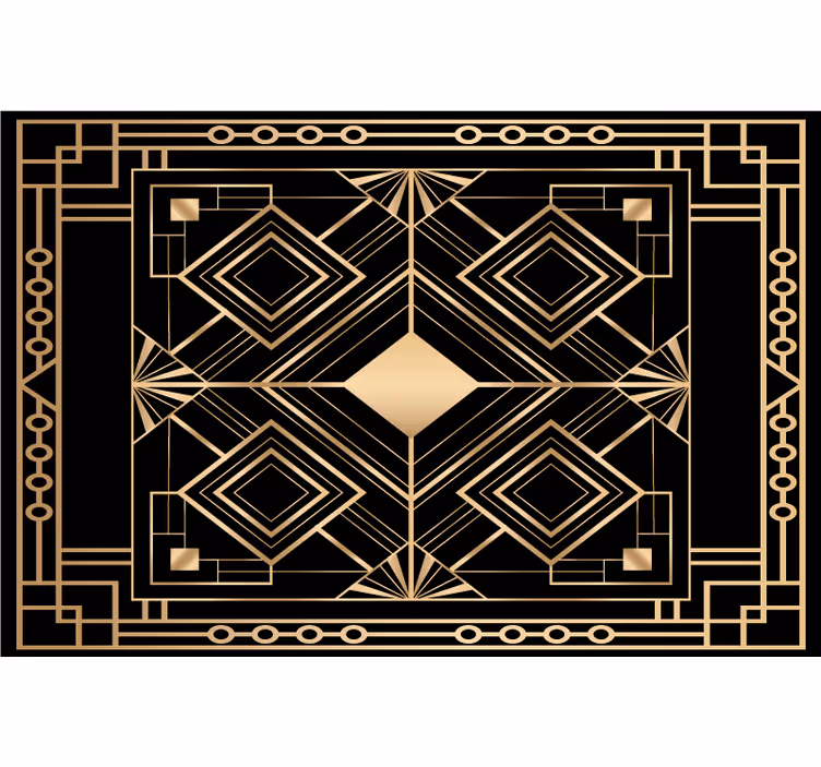 Black roller blind with modern black and gold design - TenStickers