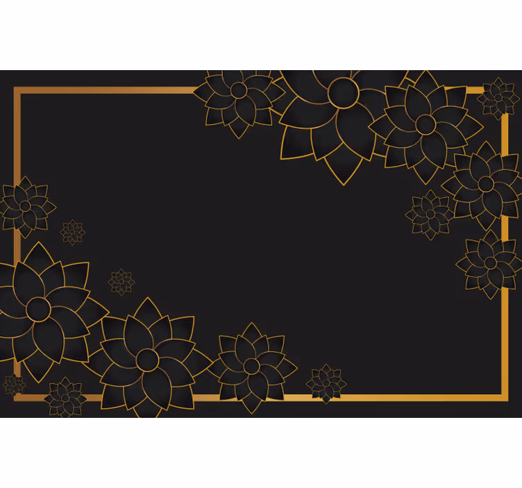 Black roller blind in elegant style with plants - TenStickers