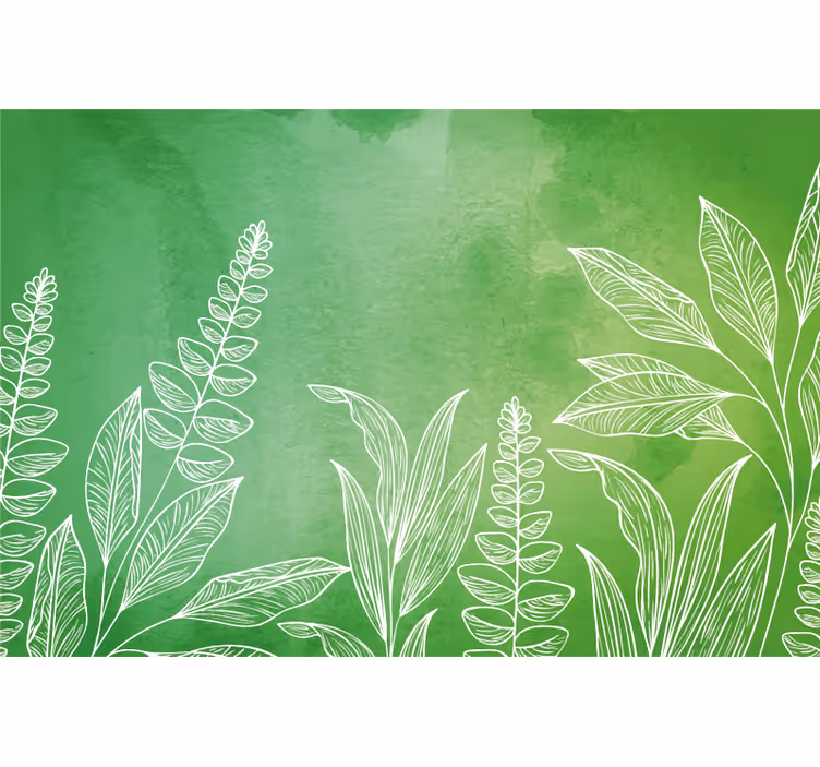 Green roller blind in original green with leaves - TenStickers