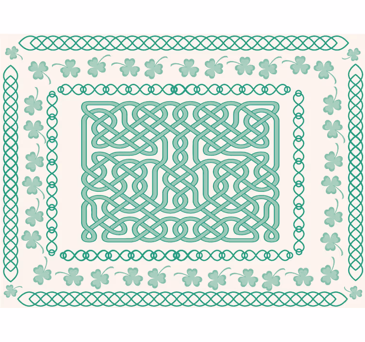 Green roller blind round shamrock design - TenStickers