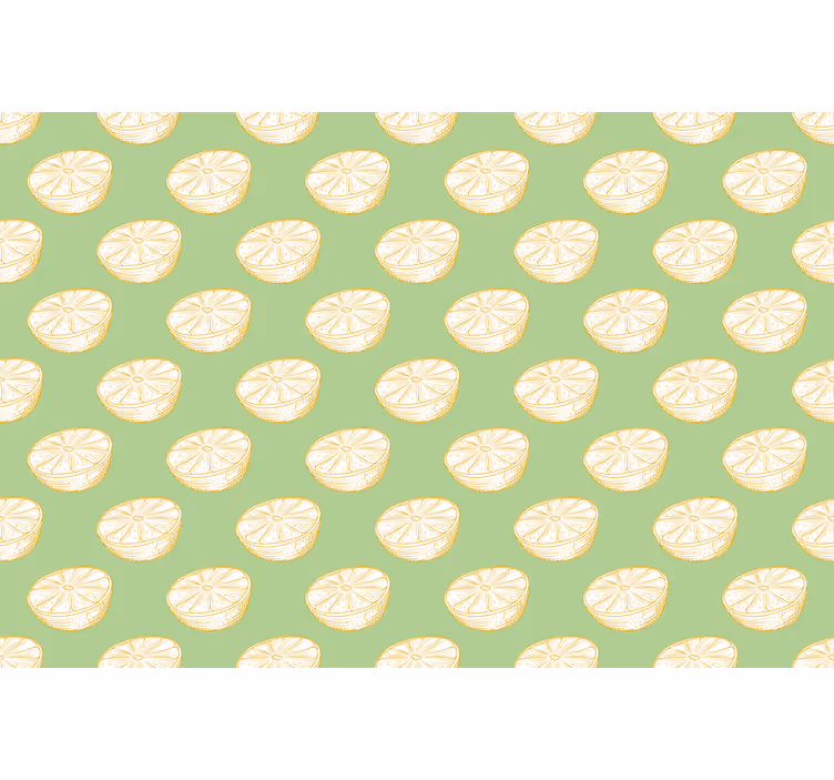 Green roller blind with hand drawn lemon design - TenStickers