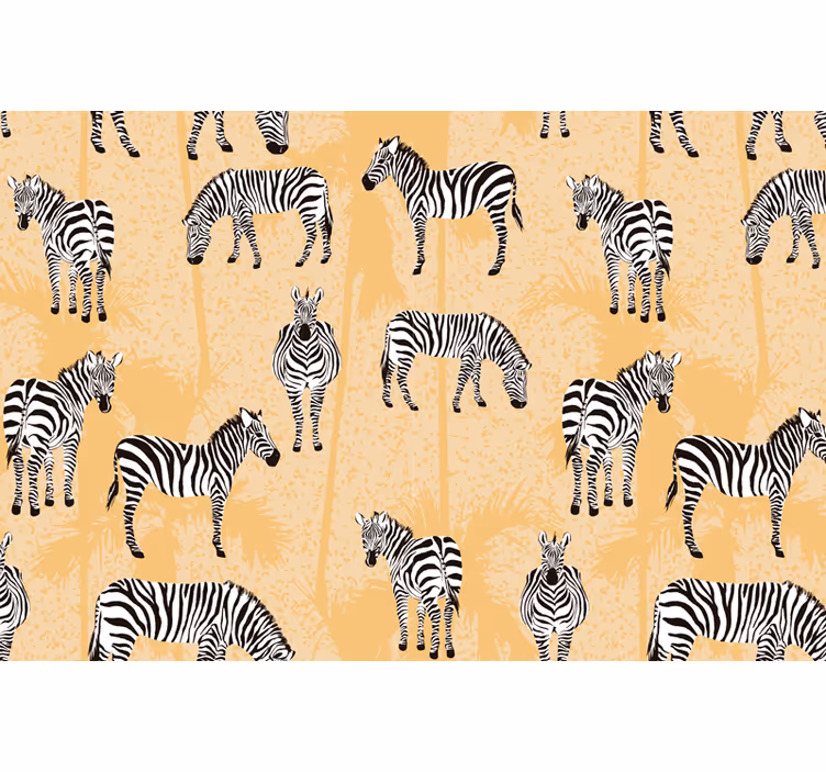 Beige roller blind zebra and palms pattern - TenStickers