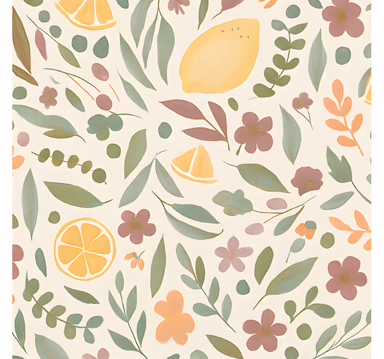 Outdoor roller shade lemon floral design - TenStickers