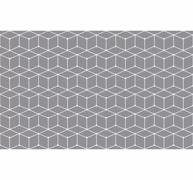 Outdoor roller shade with white cube pattern on grey - TenStickers