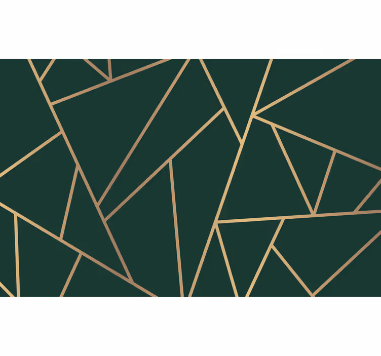 Outdoor roller shade with golden lines on green - TenStickers