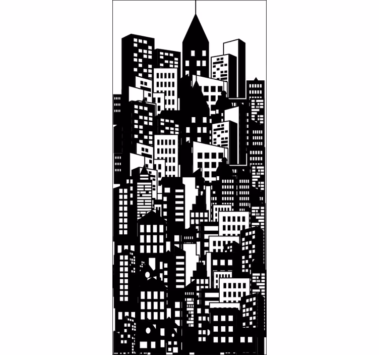 Office window roller blind city skyline film - TenStickers