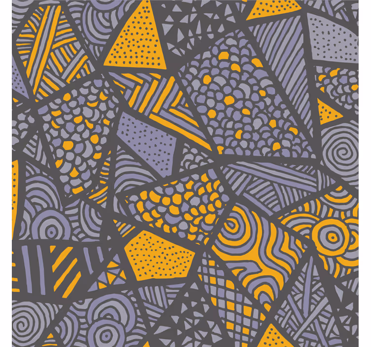 Office window roller blind in gray and yellow triangles - TenStickers