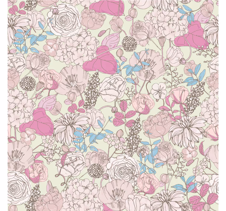 Floral grandmillenial style roller blind for living room - TenStickers