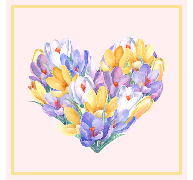 Crocus flower heart design roller blind for living room - TenStickers
