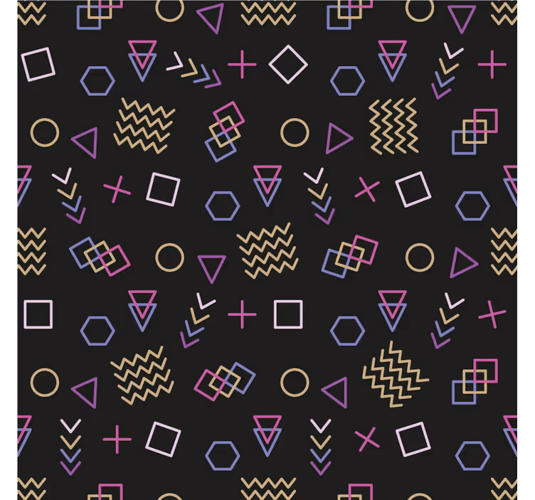 Colorful doodles 80s pattern roller blind for living room - TenStickers
