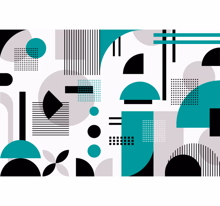 Bedroom roller blind with modern geometric shapes - TenStickers
