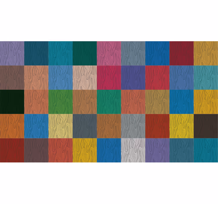 Bedroom roller blind vinyl rug colorful blocks - TenStickers