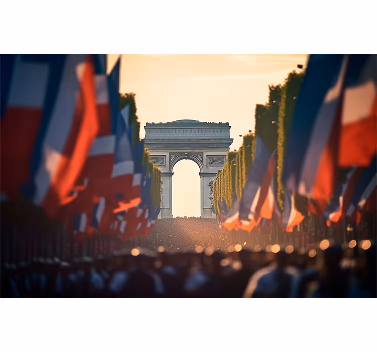 Roller blind for living room national day in paris - TenStickers