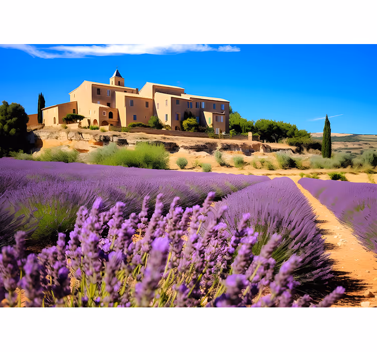 Roller blind for living room lavender field design - TenStickers